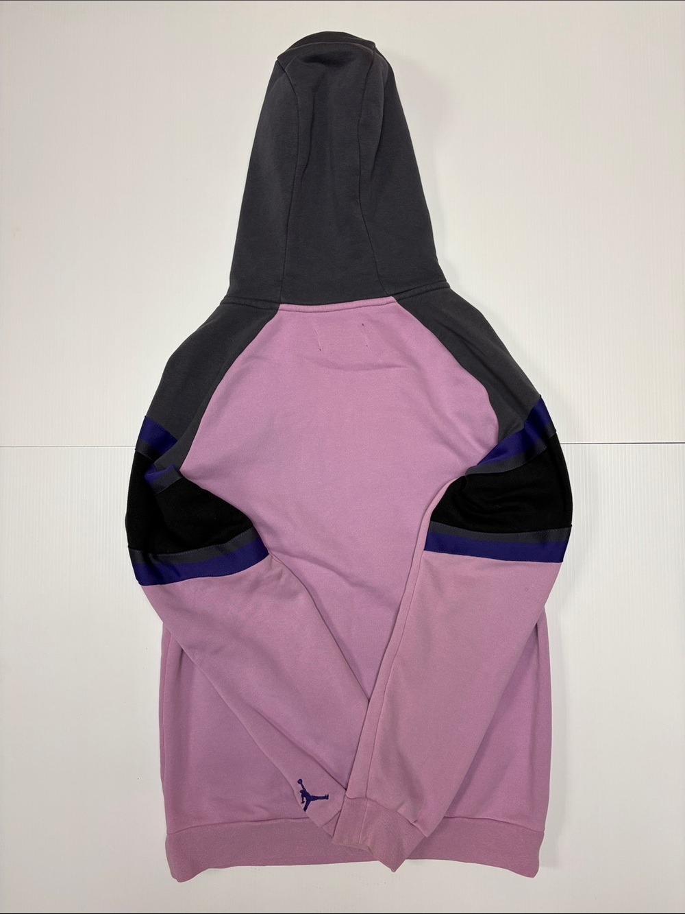 Jordan Men’s Colorblock Crewneck Hoodie - Gray, Black & Lavender - Picture 2 of 5